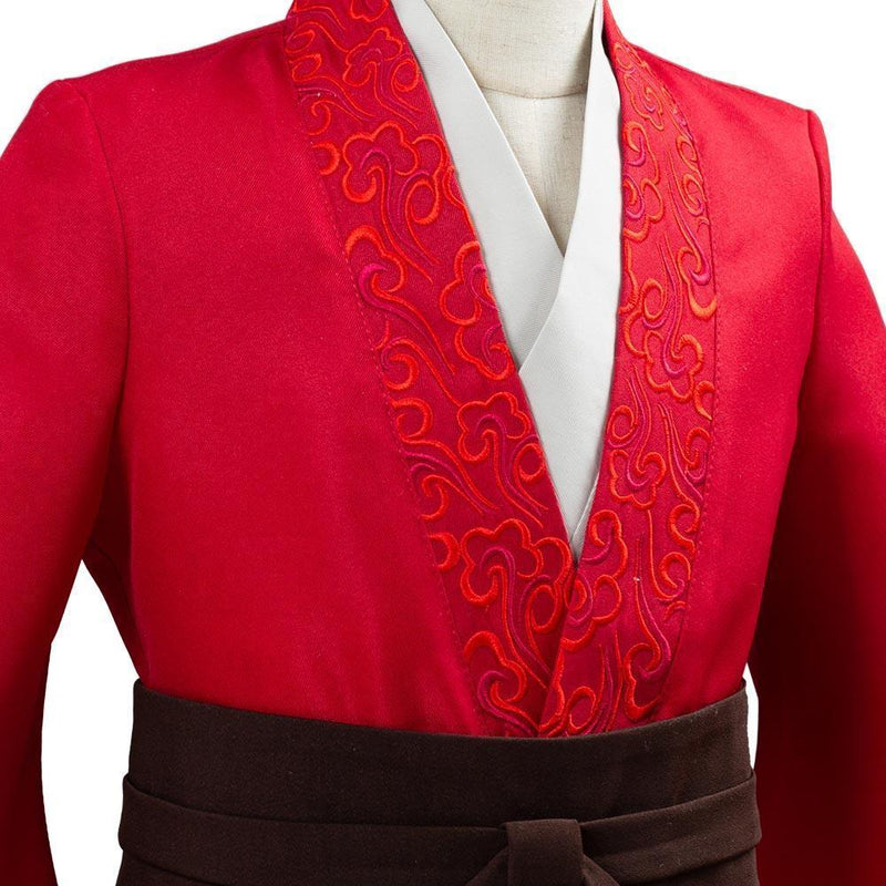 Movie Mulan Princess Hua Mulan Red Fancy Dress Chinese Han Fu Kids Children Halloween Carnival Outfit Cosplay Costume - CrazeCosplay