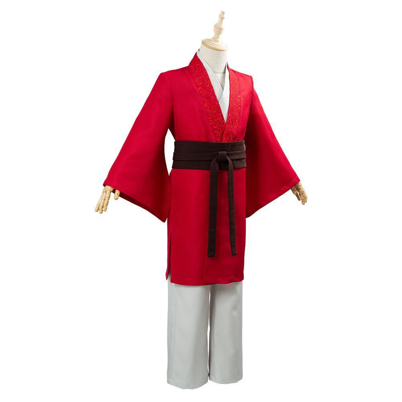 Movie Mulan Princess Hua Mulan Red Fancy Dress Chinese Han Fu Kids Children Halloween Carnival Outfit Cosplay Costume - CrazeCosplay