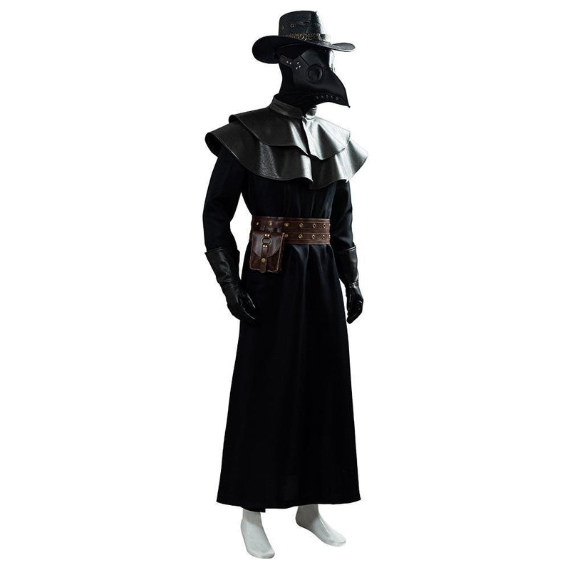 Plague Doctor Steampunk Bird Mask Cape Long Grown Hat Set Holloween Costume Cosplay Costume - CrazeCosplay