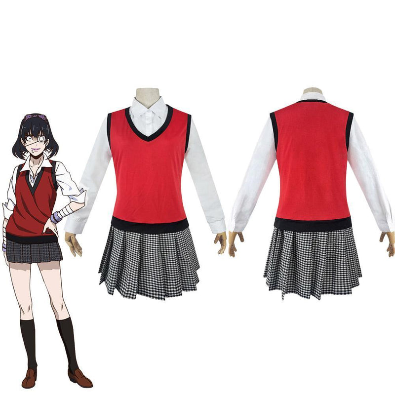 Kakegurui Midari Ikishima Women School Uniform Outfits Halloween Carnival Suit Cosplay Costume - CrazeCosplay