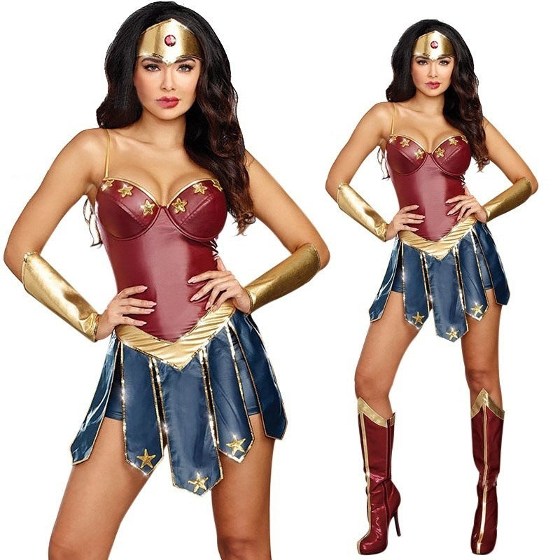 Adult Women Wonder Woman Cosplay Costumes Justice League Superhero Costume Halloween Sexy Fancy Dress Costumes For Men Girls Women Boys - CrazeCosplay