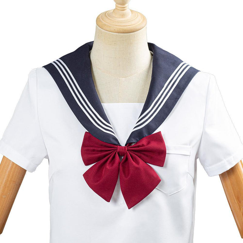 Summer Navy Sailor Suit Cosplay Top Skirt Outfit Jk High School Uniform Class Uniform Students Clothing - CrazeCosplay