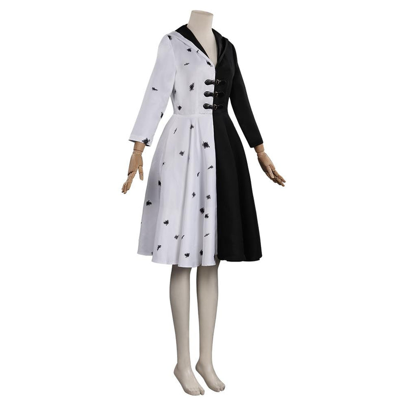Cruella Dress Outfits Halloween Carnival Suit Cosplay Costume - CrazeCosplay