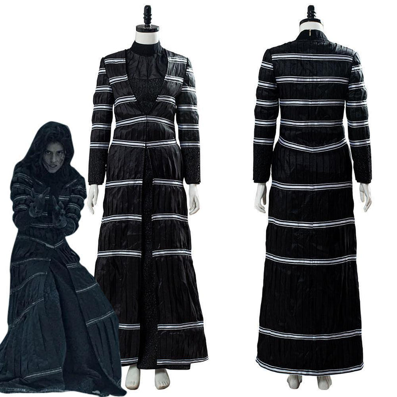 The Witcher Yennefer Of Vengerberg Blouse Trousers Set Stripe Black Thin Coat Cosplay Costume - CrazeCosplay