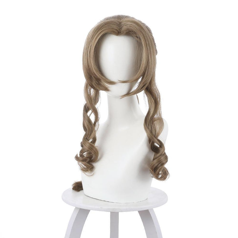 FF7 Final Fantasy Vii 7 Remake Aerith Aeris Gainsborough Dark Brown Long Wig Cosplay Wig - CrazeCosplay