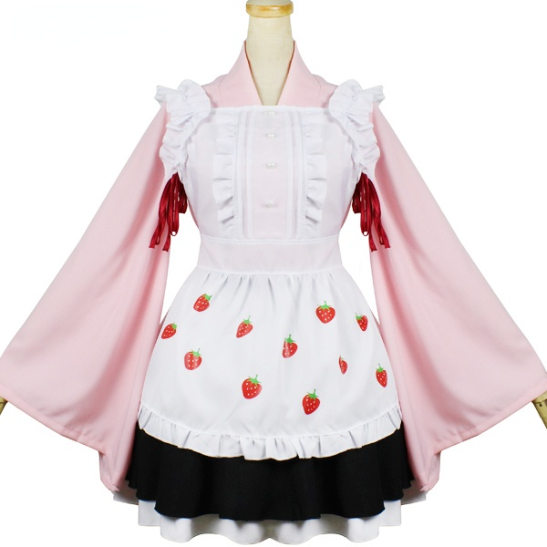 Cardcaptor Sakura: Clear Card Sakura Kinomoto Kimono Maid Dress Cosplay Costume - CrazeCosplay