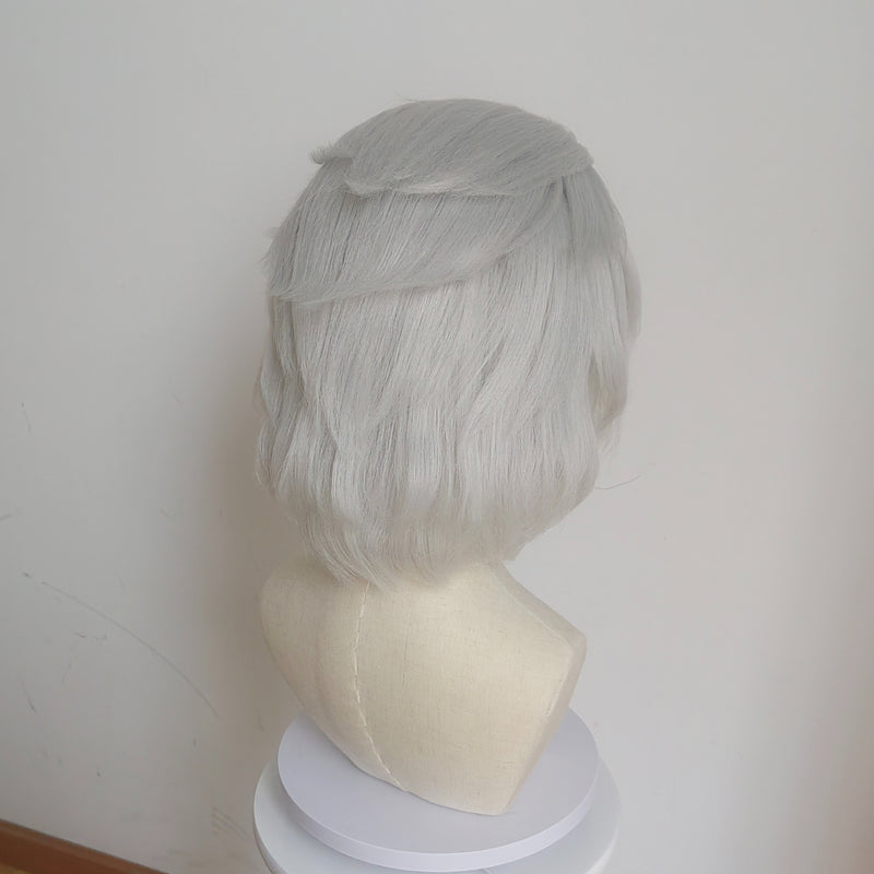 Final Fantasy Emet Selch White Curly Cosplay Wig