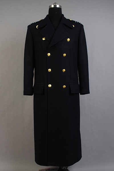 Torchwood Doctor Captain Jack Harkness Wool Trench Coat Dark Blue Version - CrazeCosplay