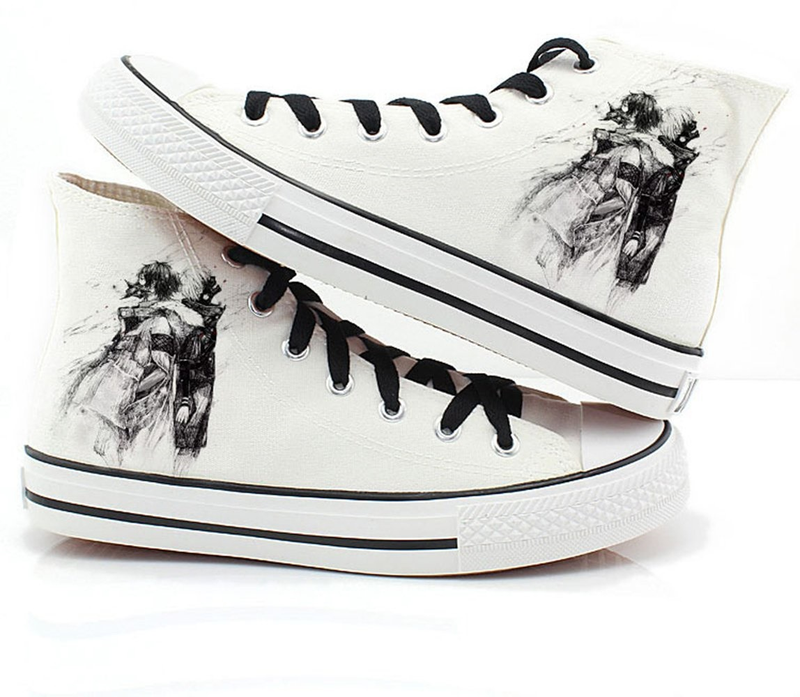 Tokyo Ghoul Canvas Shoes White Sneakers Cosplay Shoes - CrazeCosplay