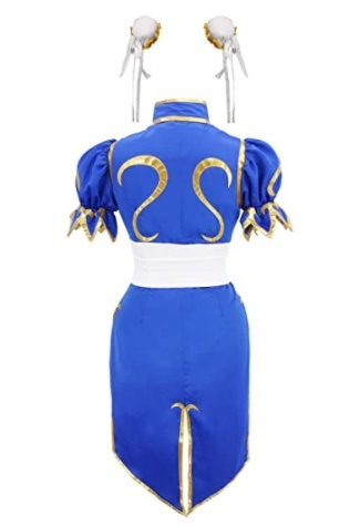 Street Fighter Chun Li Cosplay Costume Halloween Blue Dress - CrazeCosplay