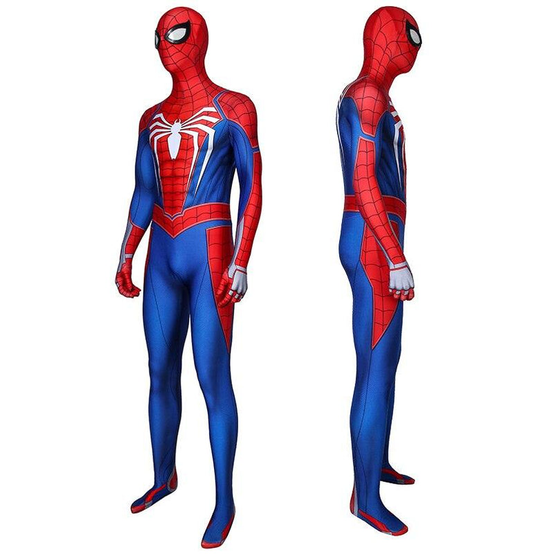 Spiderman PS4 Suit Blue and Red Spiderman Cosplay Costume Halloween - CrazeCosplay