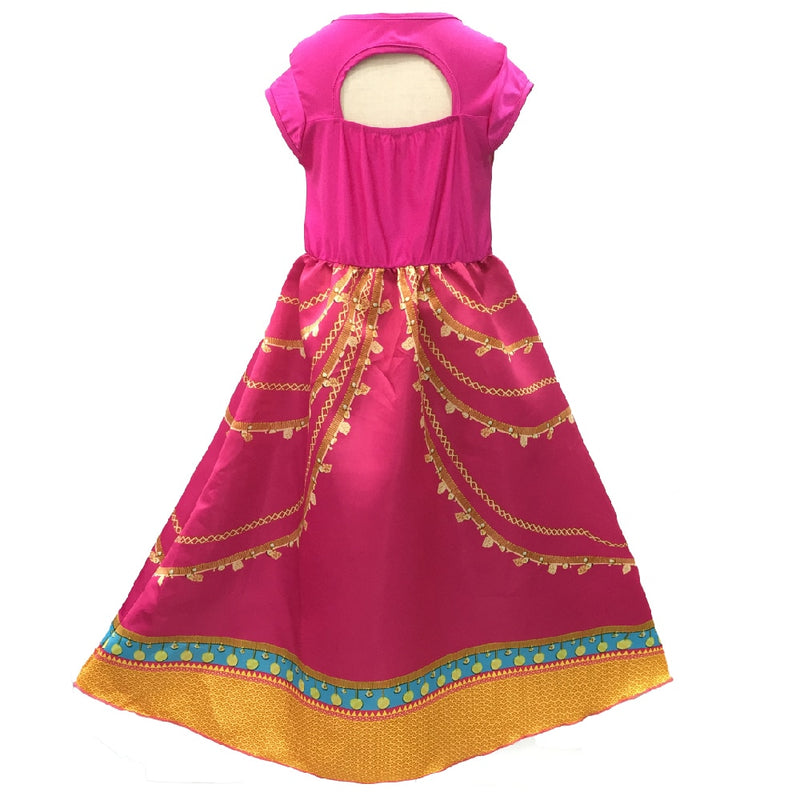 Aladdin Jasmine Dress Costume Pink Fuchsia Outfit For Kids - CrazeCosplay