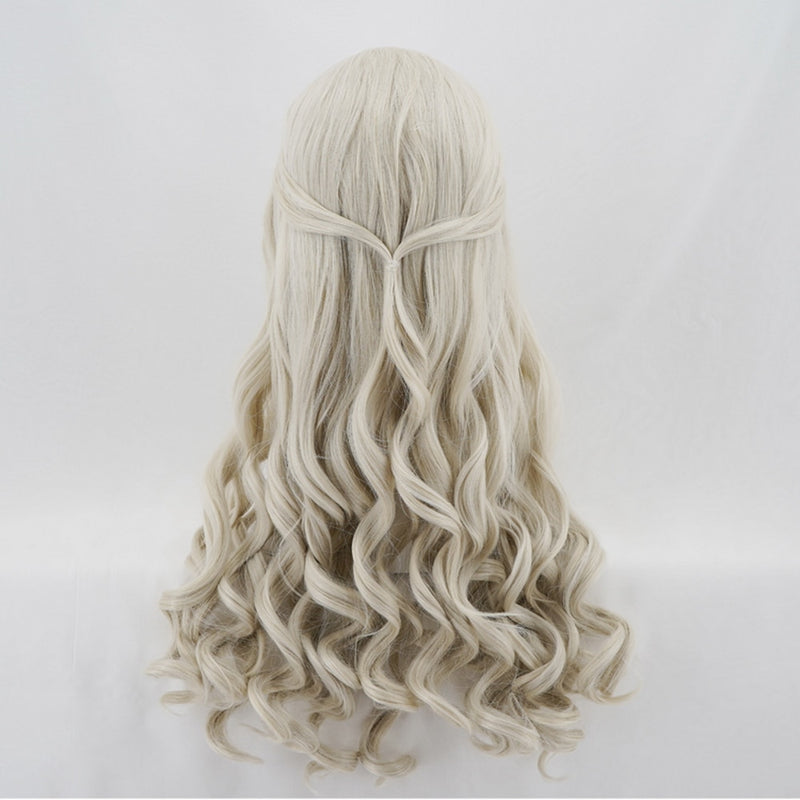 Alice in Wonderland 2 White Queen Cosplay Wig Blonde Wavy Long Synthetic Hair Heat Resistance Fiber Halloween Party Costume Wigs - CrazeCosplay