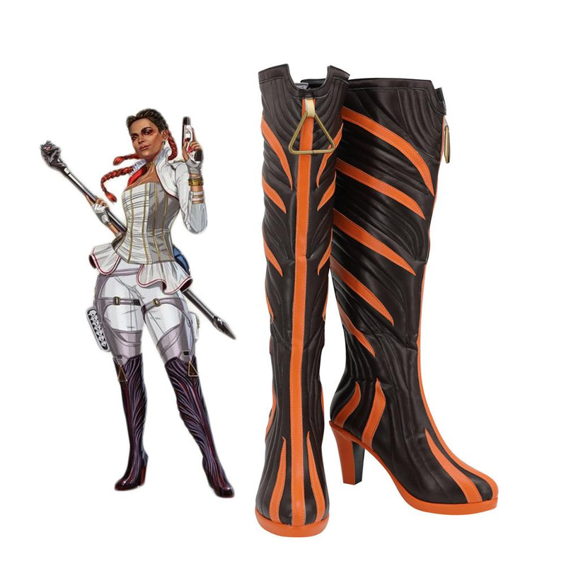 Apex legends Loba Andrade Cosplay Boots Customized High High Heel Leather Shoes - CrazeCosplay