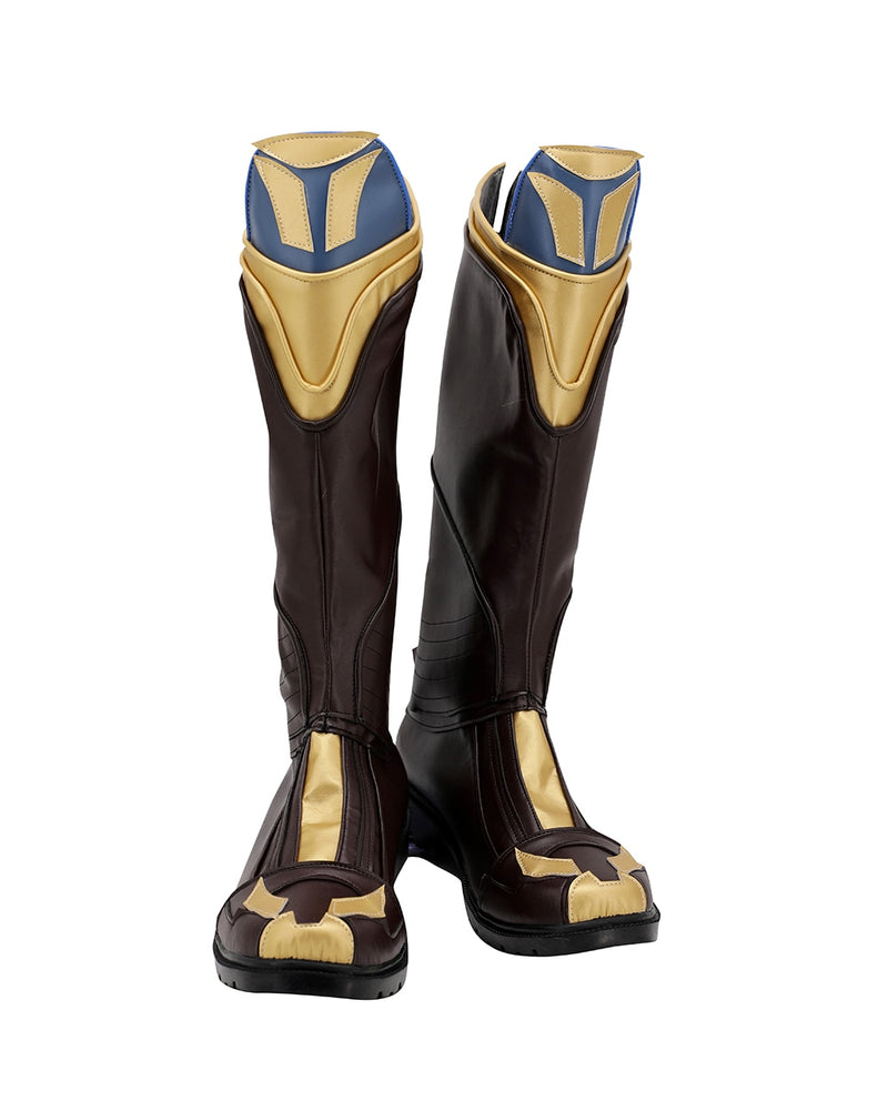Avengers 3 Thanos Cosplay Boots Leather Shoes Halloween Carnival Brown Boots For Adults and Kids - CrazeCosplay
