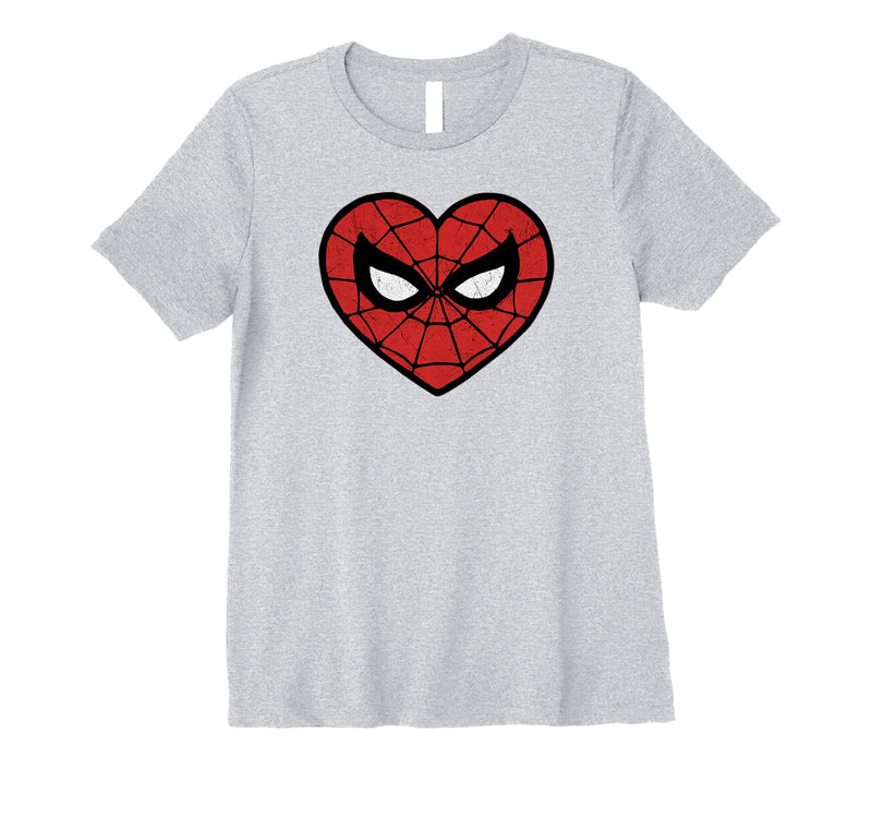 Marvel Spiderman Valentine's Web Heart Logo Premium T-Shirt - CrazeCosplay