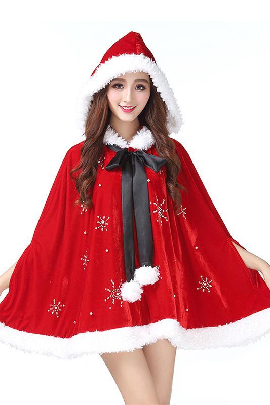 Christmas Red Little Red Hood Mrs Santa Cosplay Costume Adult - CrazeCosplay
