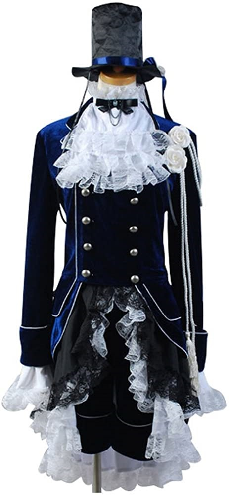 black butler ciel cosplay costume dark blue dress - CrazeCosplay