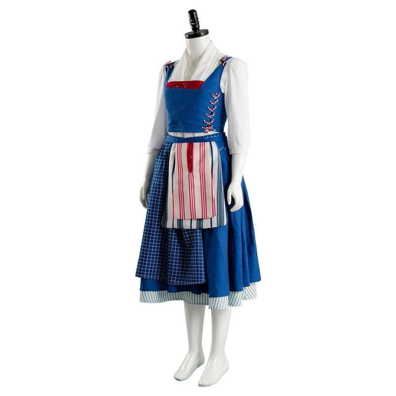 Beauty and The Beast Film Belle Emma Watson Maid Dress Cosplay Costume