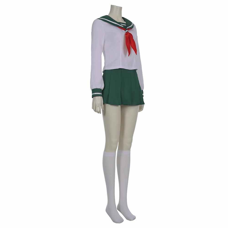 anime inuyasha kagome higurashi women girls uniform skirt outfit halloween carnival costume cosplay costume - CrazeCosplay