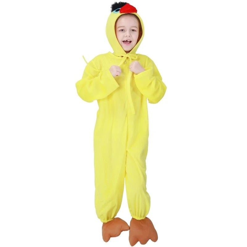 Halloween Animal Chick Cock Hem Kid Jumpsuit Cosplay Costume Bathrobe Pajamas - CrazeCosplay