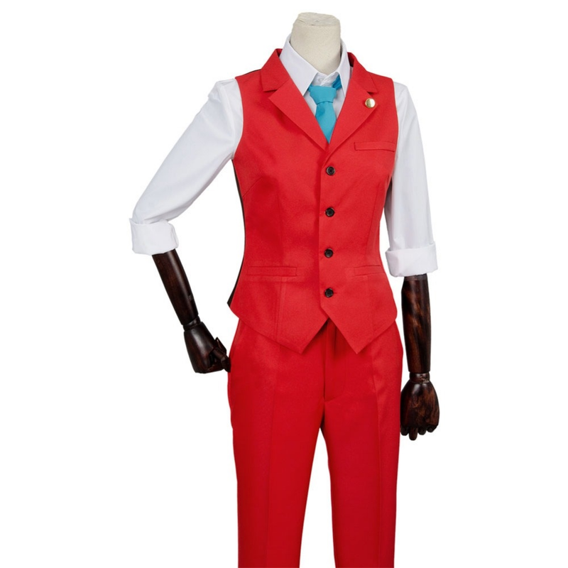 Gyakuten Saiban 4 Apollo Justice Ace Attorney Polly Red Lawyer Suit Cosplay Costume - CrazeCosplay