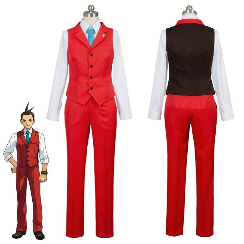 Gyakuten Saiban 4 Apollo Justice Ace Attorney Polly Red Lawyer Suit Cosplay Costume - CrazeCosplay