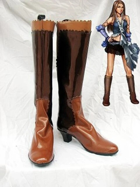 Final Fantasy Xii Lenne Cosplay Boots Shoes Brown-CrazeCosplay