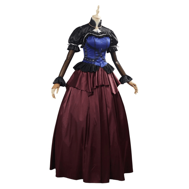 best cloud strife blue purple dress female final fantasy 7 ff7 halloween costume - CrazeCosplay
