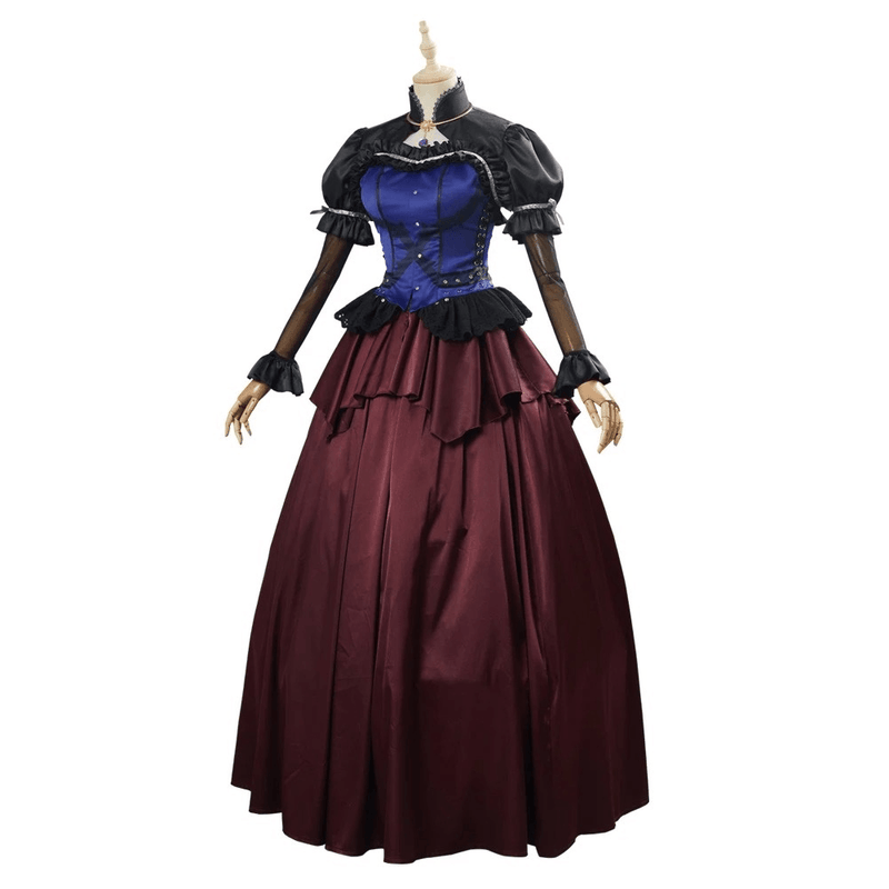 best cloud strife blue purple dress female final fantasy 7 ff7 halloween costume - CrazeCosplay