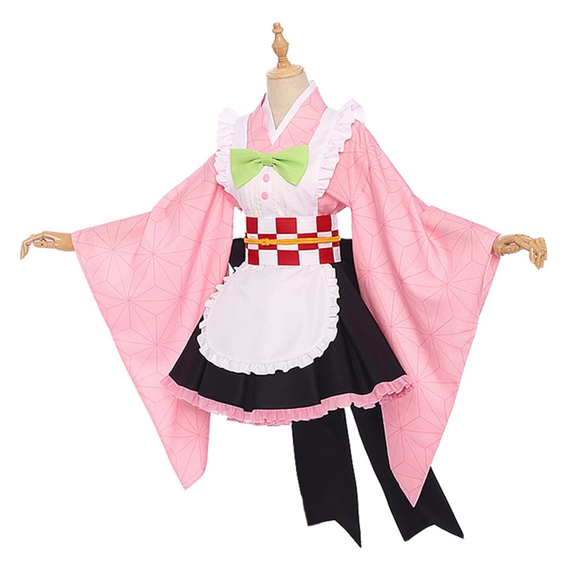 Demon Slayer Kamado Nezuko Maid Outfit Cosplay Costume - CrazeCosplay