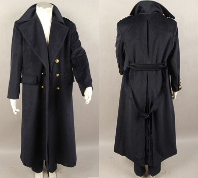 Doctor Who Dr Dark Blue Or Black Wool Trench Coat Costume Ver2 - CrazeCosplay