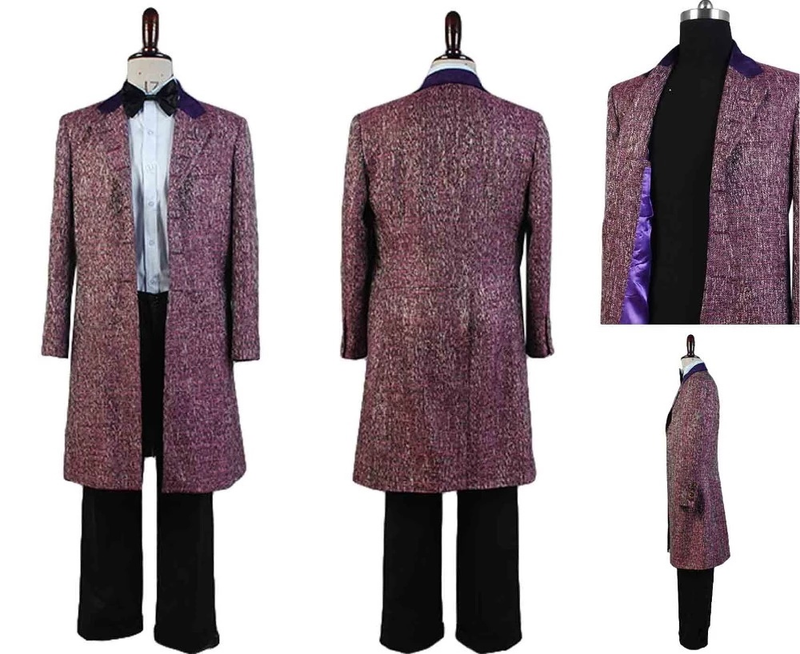 Doctor Who 11Th Doctor Purple Wool Blend Costume Set - CrazeCosplay