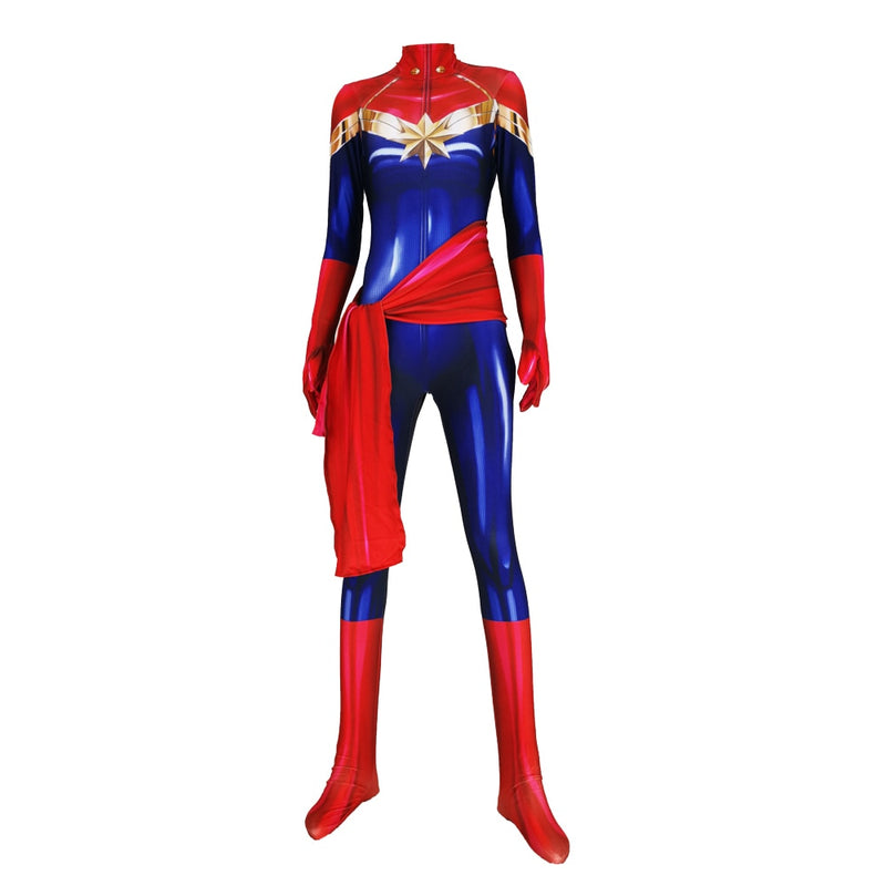 Captain Marvel Ms Marvel Carol Danvers Cosplay Costume Zentai Bodysuit Suit Superhero Halloween Jumpsuits - CrazeCosplay