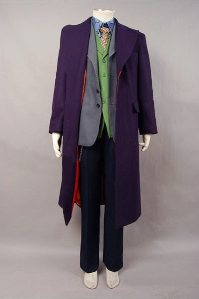 Dark Knight Joker 5 Pcs Costume Set Wool Trench Coat Version - CrazeCosplay