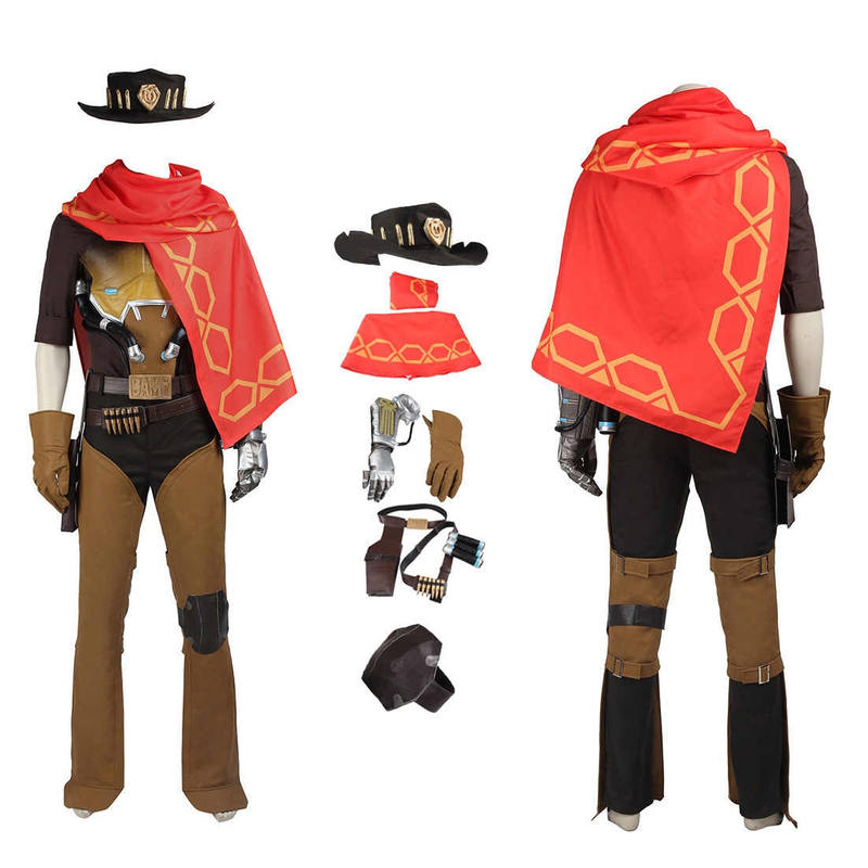 overwatch ow bounty hunter jesse mccree outfit cosplay costume - CrazeCosplay