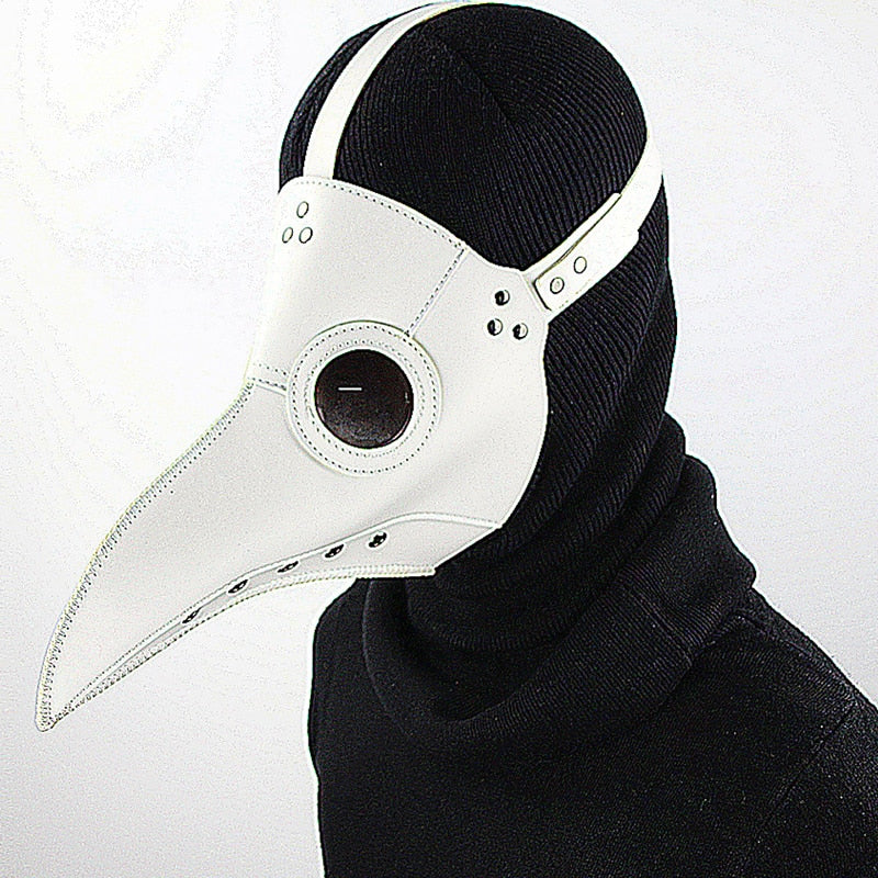 Funny Medieval Steampunk Plague Doctor Bird Mask Latex Punk Cosplay Masks Beak Adult Halloween Event Props White Black for Sale Real Covid