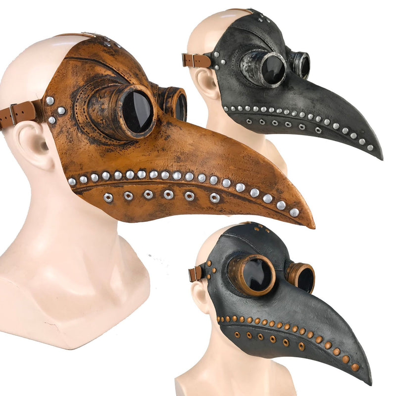 Funny Medieval Steampunk Plague Doctor Bird Mask Latex Punk Cosplay Masks Beak Adult Halloween Event Cosplay Props - CrazeCosplay