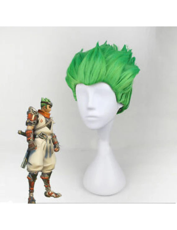 Shimada Genji Overwatch Green Cosplay Wig