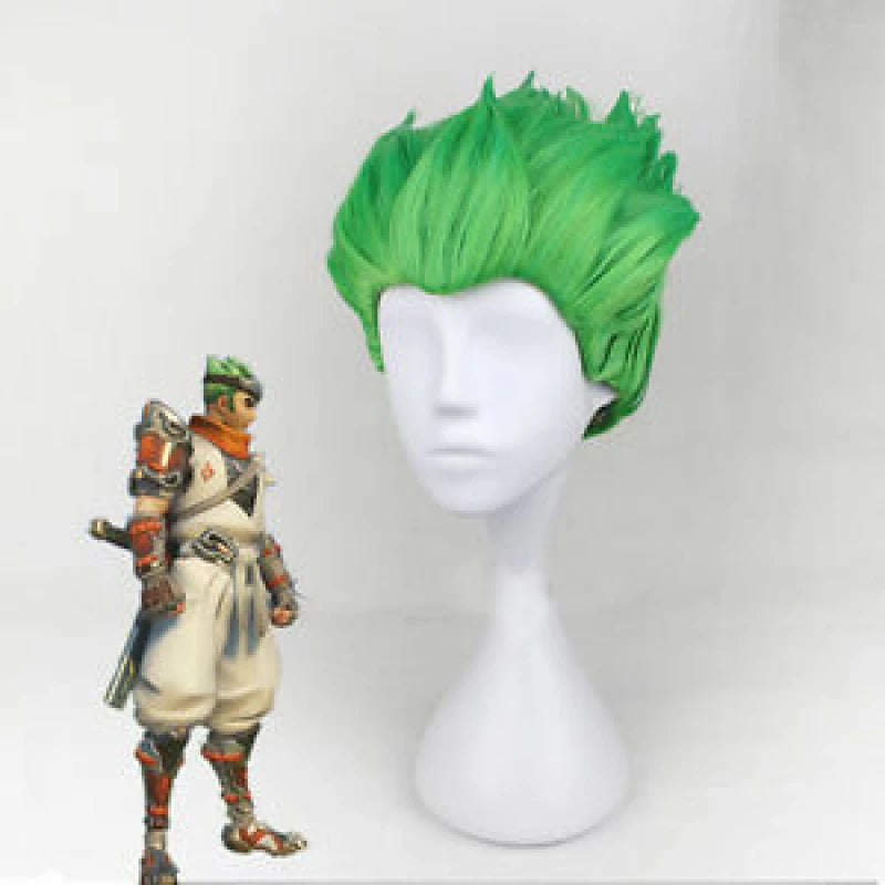 Shimada Genji Overwatch Green Cosplay Wig