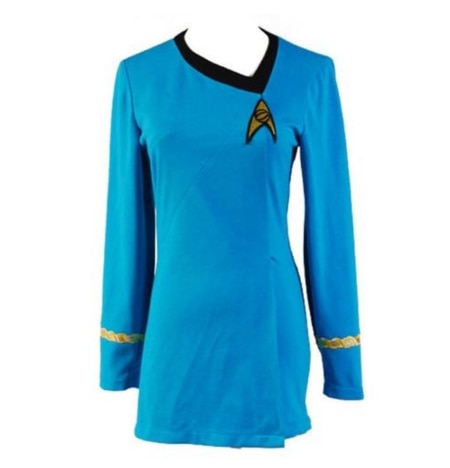 Star Trek TOS Red Yellow Blue Cotton Dress Outfit Halloween Carnival Costume for Adult Women - CrazeCosplay