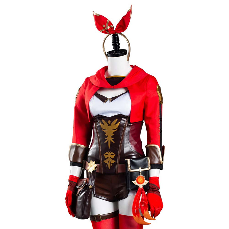 Genshin Impact Amber Jumpsuit Outfits Halloween Carnival Suit Cosplay Costume - CrazeCosplay