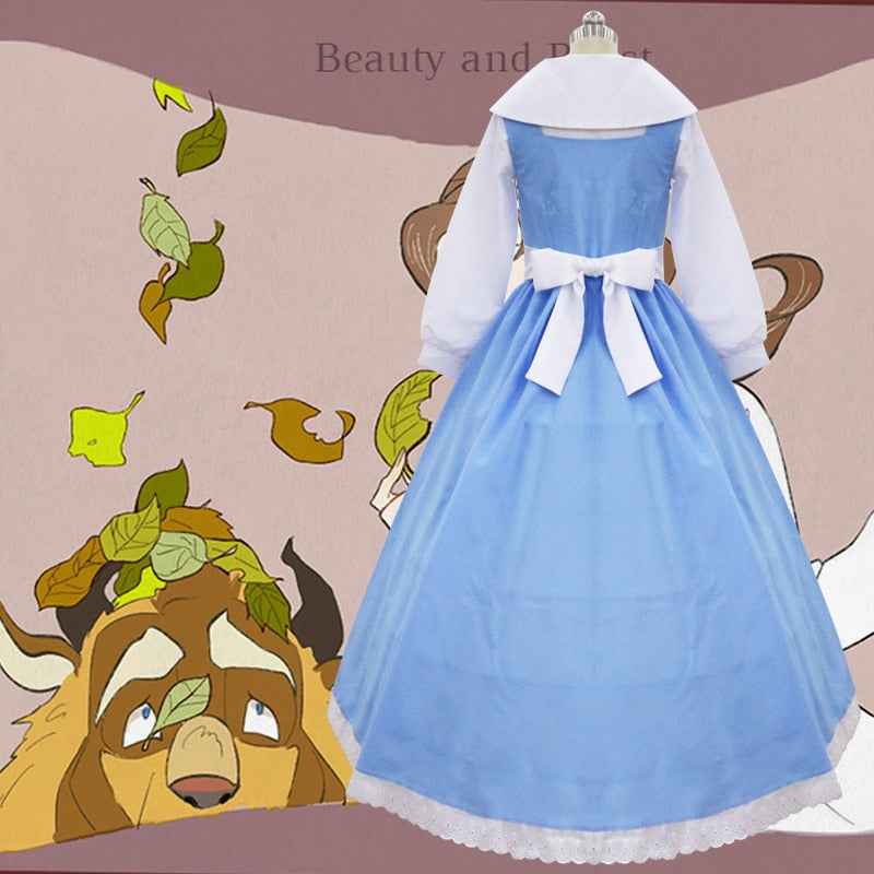 2020 Movie Beauty and the Beast Costumes Princess Belle Maid Dresses