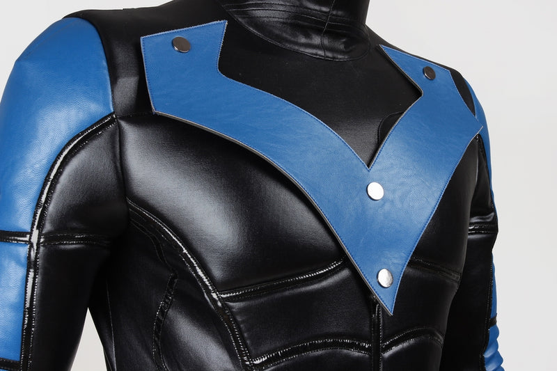 Nightwing Dick Grayson Cosplay Costume Artificial Leather Suit - CrazeCosplay