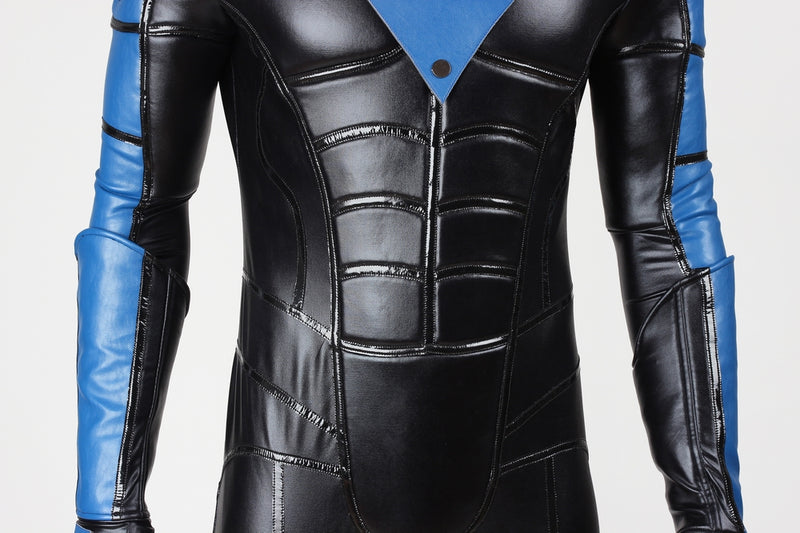 Nightwing Dick Grayson Cosplay Costume Artificial Leather Suit - CrazeCosplay