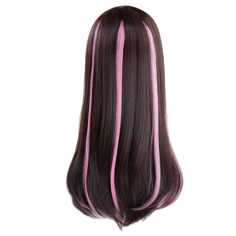 Kizuna AI Cosplay Wig Anime Youtuber A.I.Channel 60cm Straight Long Heat Resistant Synthetic Hair Wigs For Women + Wig Cap - CrazeCosplay