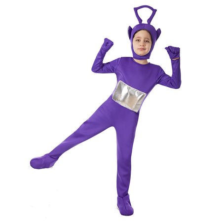 Teletubbies Costume Tinky Winky Onesie Teletubby Halloween Suit for Boys Girls - CrazeCosplay