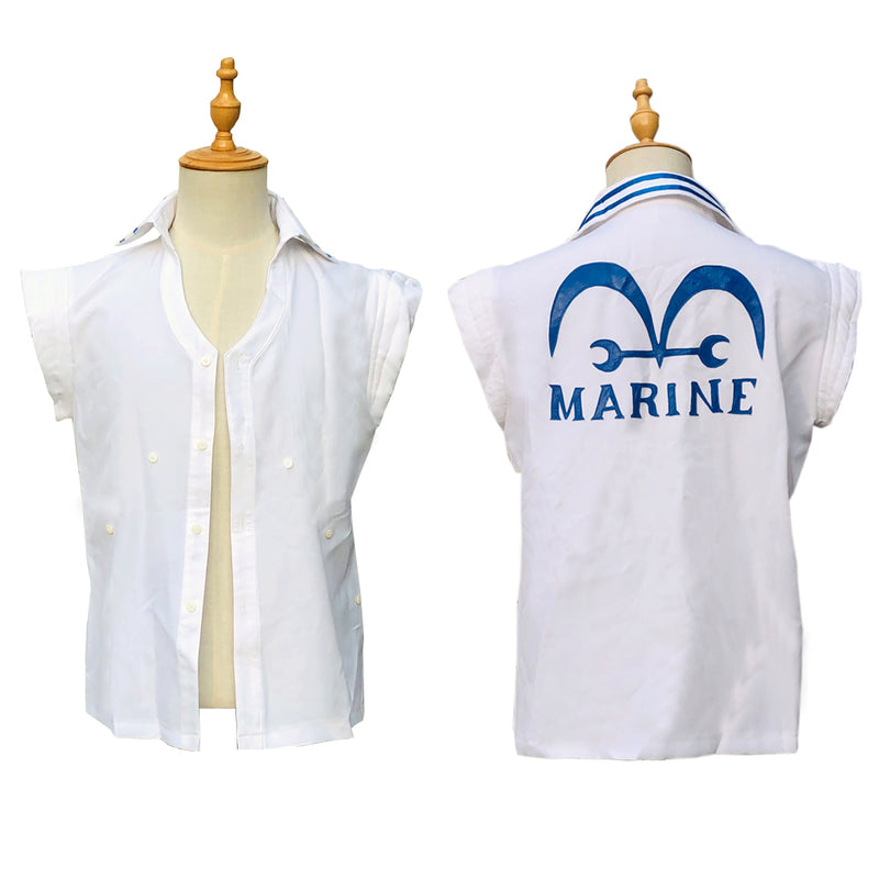 Ace Marine One Piece Cosplay Costume Portgas D. Ace White Outfit for Adults