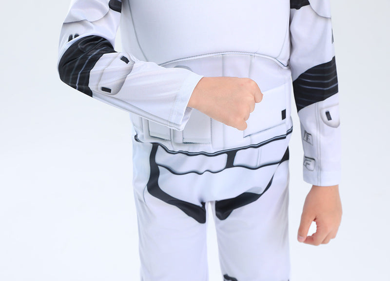 Kids White Stormtrooper Costume SW Stormtrooper Halloween Cosplay Jumpsuit