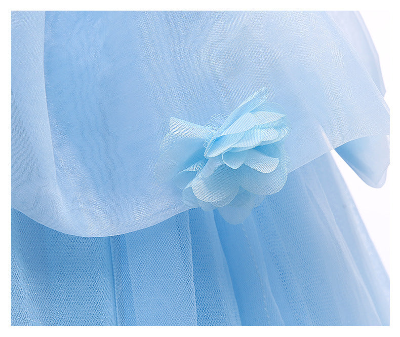 Cinderella Princess skirt children's short sleeve shawl skirt children's Birthday wedding dress cos evening dress Christmas